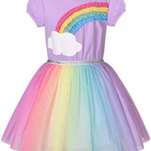 Robe violette à manches courtes pour fille
