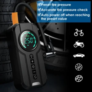 Compresseur d'air portable filaire sans fil, voiture, Vèlo...